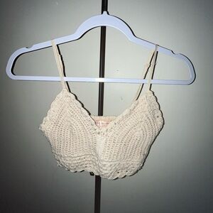 Cream Cropped Bustier Camisole Top